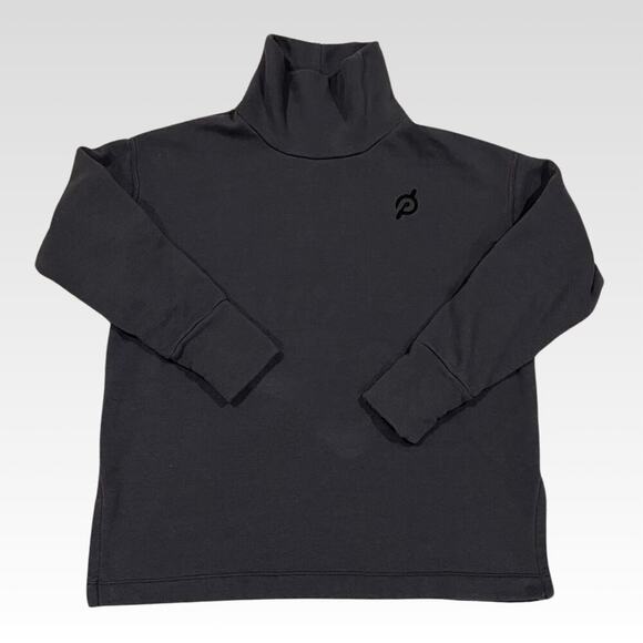 Peloton Logo Funnel Neck Pullover Oversized Sweatshirt Size L Gray - Picture 1 of 9